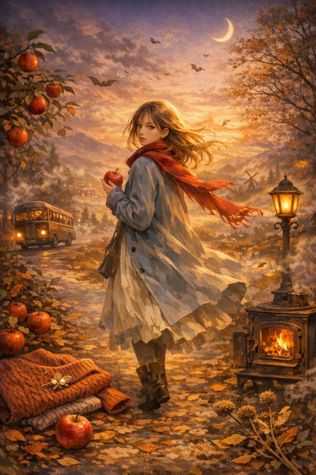 「りんごのにおいと風の国」の歌詞からのCopilotのイメージ