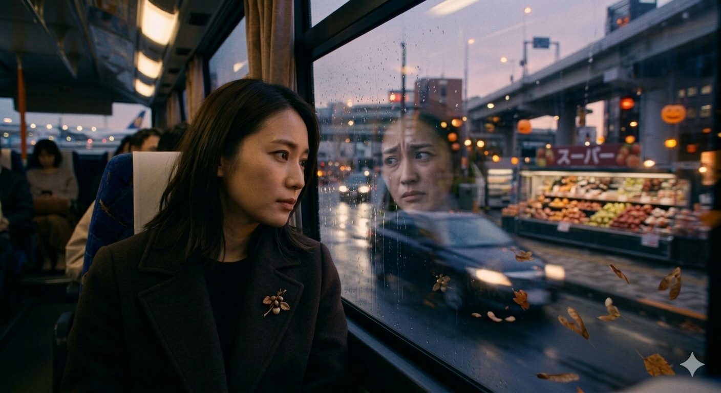 空港に向かうバスの車窓から