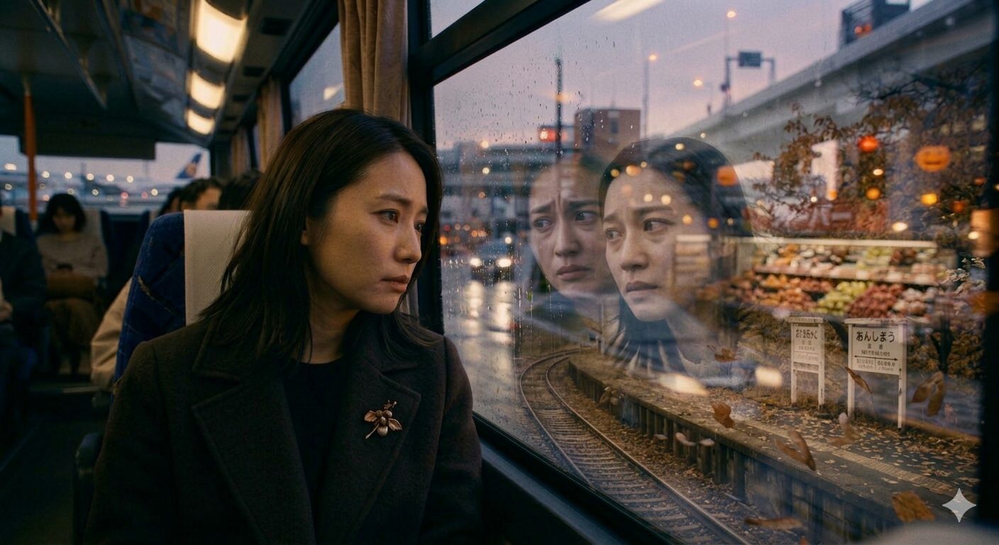 空港に向かうバスの車窓から