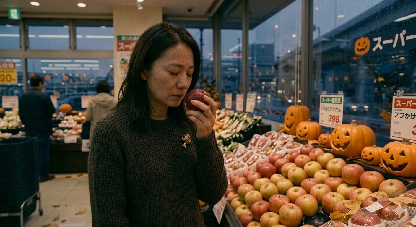 りんごの香りが回想のトリガーとなるイメージ